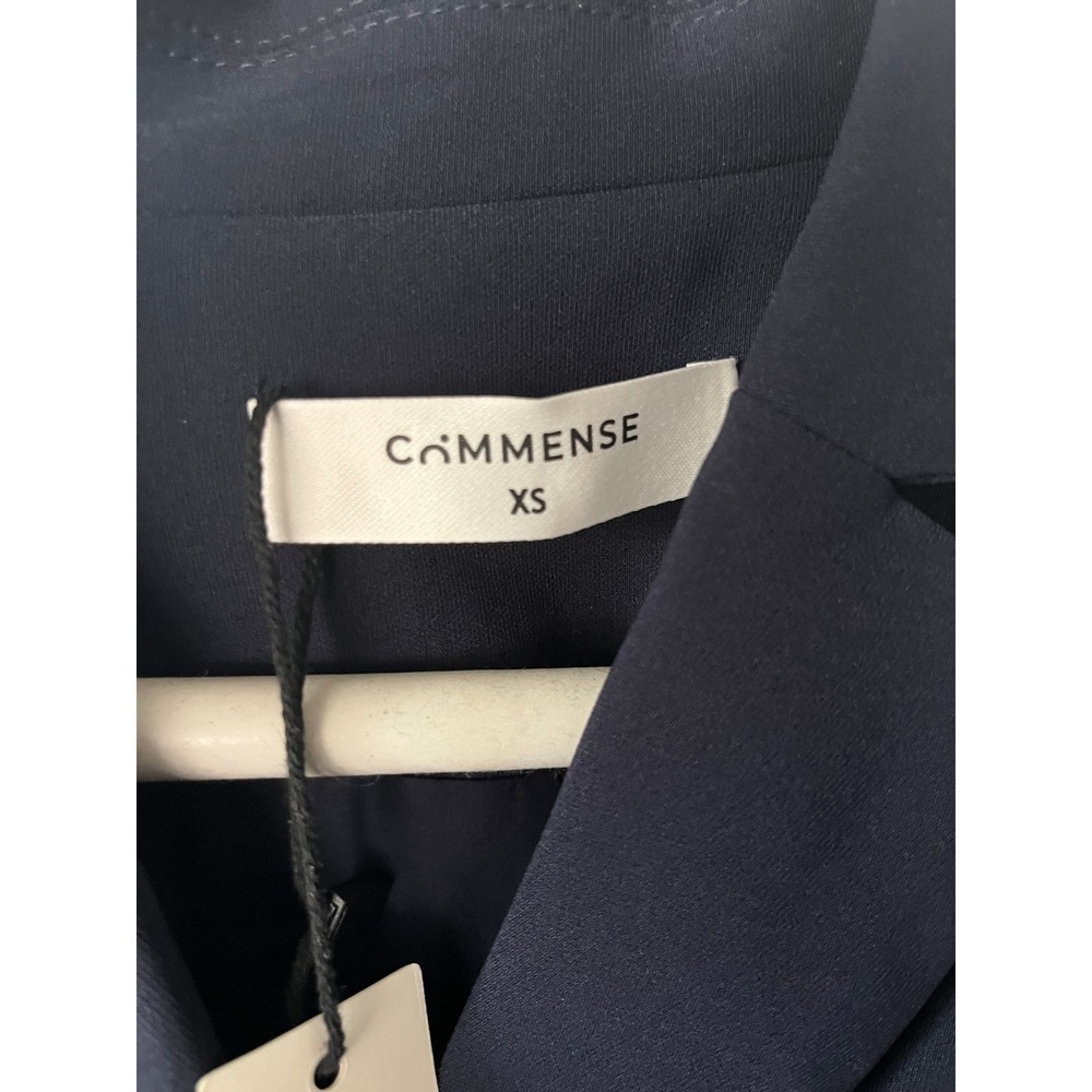 Commense Sleeveless Pleated Wrap Blazer Dress Navy Blue XS NWT - Picture 8 of 9